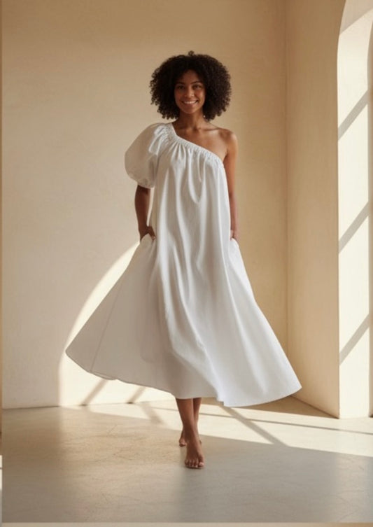 Lela Midi Dress - White